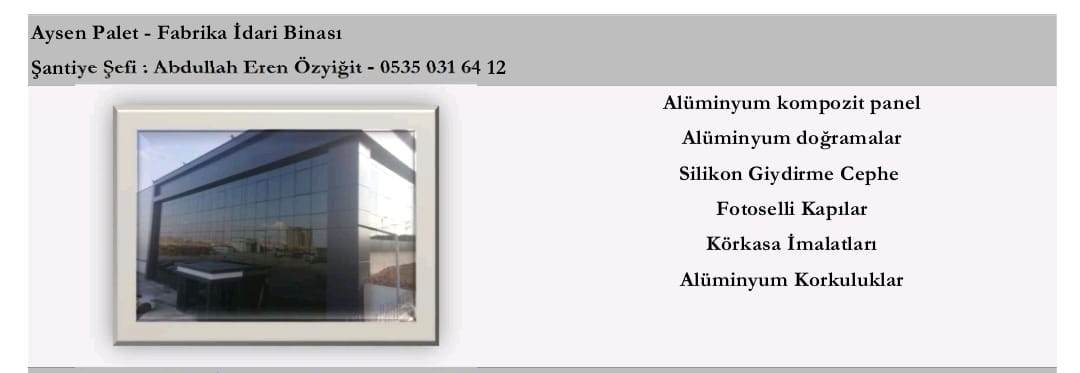 Alüminyum Proje 3